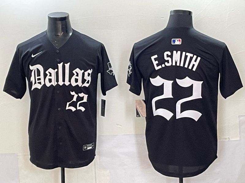 Men 2025 Nike Dallas Cowboys #22 E.Smith Black 5th generation Joint Name Limited NFL Jersey 011->dallas cowboys->NFL Jersey